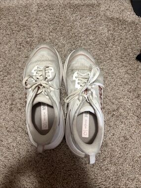 Hoka Women's Running Sneakers in Cream and Blush Accents